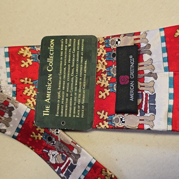 American Greetings Santa Reindeer Football Necktie Tie  2004 - Picture 6 of 7